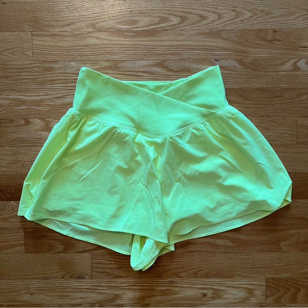 Neon Yellow Women's Athletic Shorts (Size M)